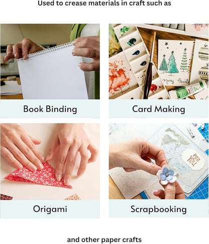 CrafTreat Teflon Bone Folder and Scoring Tool - Lifter - Paper Scorer for Paper Crafting, Origami, Bookbinding, Scrapbooking - Leather Burnishing Tool -Smooth, Non Stick,Ergonomic Craft Tool
