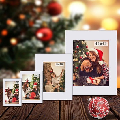Egofine Pack of 25 White Pre-Cut 5x7 Picture Mat for 4x6 Photo with White Core Bevel Cut Mattes Sets. Includes 25 High Premier Acid Free Mats & 25 Backing Board & 25 Clear Bags