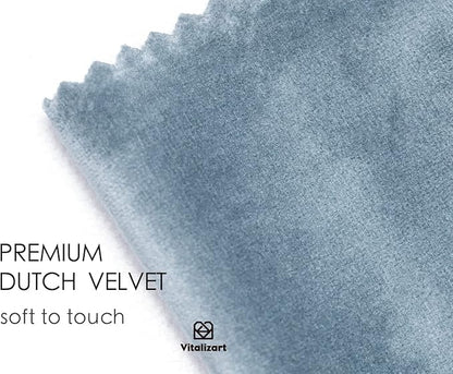 Vitalizart Dusty Blue Velvet Ribbon Set 3/8" x 15 Yd Wooden Spool Fabric Trim 3 Rolls * 5 Yd for Christmas Wreath Decoration Handmade Craft Ornaments Gift Wrapping & Bow Making