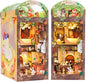 CUTEBEE Book Nook Kit, DIY Booknook Miniature House Tiny House 3D Wooden Puzzle Dollhouse Kit for Adults and Teens, Bookshelf Insert Decor, DIY Craft Gift Model Build