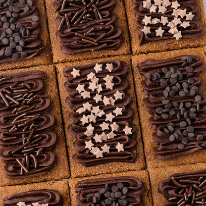 Sweets Indeed Dye-Free Chocolate Sprinkles – 2.75 oz 6-Cell Mix with Jimmies, Star Shapes & Confetti Circles | Natural Brown Sprinkle Set for Cookies, Cakes, Cupcakes & Dessert Decorating