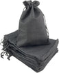 Palmhomee Pack of 25 Burlap Gift Bags with Drawstring Linen Jewelry Pouches Wedding Hessian Jute Bags for Birthday and Treat Pouches Party Wedding Favors Gift (5x7 Inch, Black)