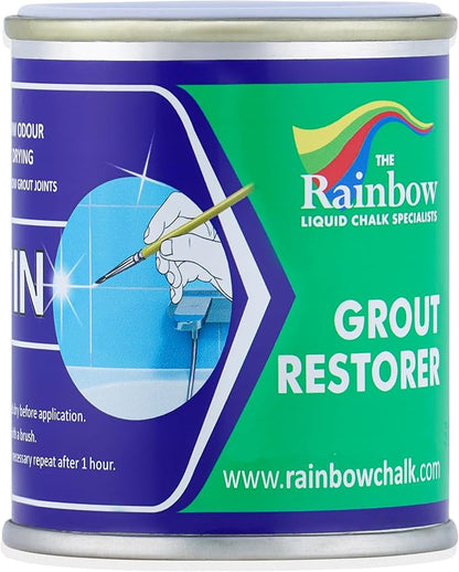 Grout Pen Grey Grout Paint: Waterproof Tile Paint Grout Refresh Restorer for Floor, Kitchen & Bathroom Shower Tiles - Grey - Can Size for Larger Projects - 125ml (4.2oz)