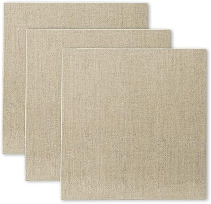 Senso Clear Primed Linen Panels - 10x10-3 Pack of Panels for Painting Oils, Acrylics, Pastels and More