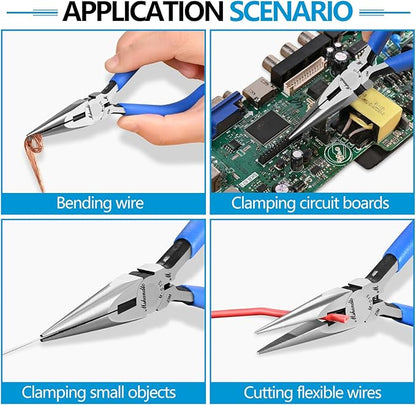 Needle Nose Pliers and Wire Cutters Set, 5" High Carbon Steel Pliers Set, Ultra-Sharp Crafts Diagonal Cutters, Long Nose Pliers for Jewelry Making, Electronics Repair, Object Grasping