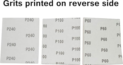 60 Sandpaper 1/4 Sheets for Palm Sanders - Includes 20 of 60 Grit, 20 of 100 Grit, and 20 of 240 Grit by SciencePurchase