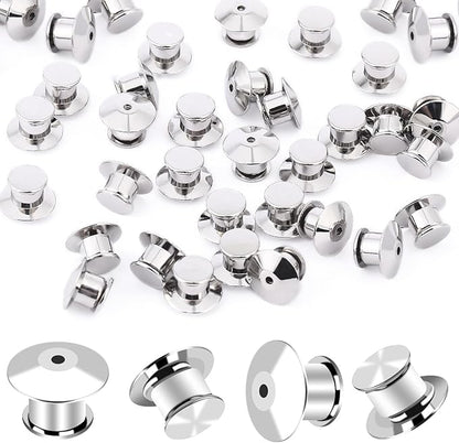 DECYOOL 200PCS Metal Locking Pin Backs, Pin Keepers Clasp Pin Backs Locking Buckles for Brooch DIY Crafts Badges Enamel Lapel Needles Pin Lock
