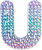 StickerBeans® Rhinestone Alphabet Letter Sticker U - Unique Sparkly Design 2” x 2” Cut-to-Shape Adhesive - Personalization, Collecting, Gifting, Scrapbooking, Decorating Laptops, Phone Cases, All Ages