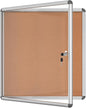 28"x26" Enclosed Bulletin Board, Lockable Weather-Resistant Aluminum Cork Noticeboard for School & Office, Silver Frame w/Cork