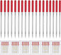 HONEYSEW 30 Pieces Sewing Machine Needles HAX1 130/705H Universal Regular Point Flat Shank Sewing Needle Compatible with Singer, Brother,Janome,Pfaff and Other Brand (Red Size 16-30PCS)