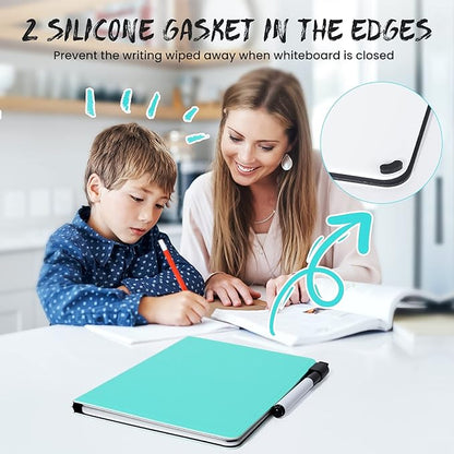 AGM Portable White Board Dry Erase, Double Sided Folding Whiteboards with Pen, Small Dry Erase Board for Study, Meeting, Doodling, Planning, Mint Green