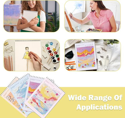 Sketch Pad 8 x 11.5, Cute Spiral Notebook - Yellow Sketch Book Spiral Bound, 45 Sheets (90 Pages) 68lb/100gsm - Sketch Pads for Drawing, Kids, Teens, Adults, Artists (Orange)