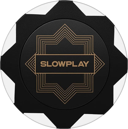 SLOWPLAY Nash Clay Poker Chips, 14 Grams Heavyweight Clay Composite, 40mm Large Chips in Bulk, Pack of 50 in White Without Denomination