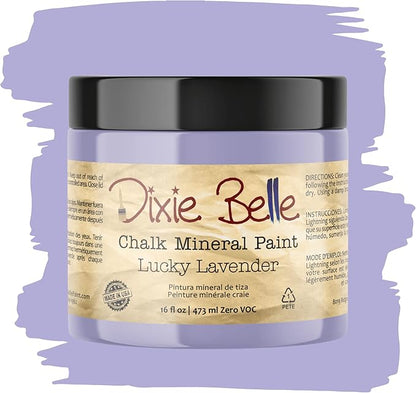 Dixie Belle Paint Company Chalk Finish Furniture Paint - Lucky Lavender (16oz) - Matte Pastel Purple Chic Chalk Mineral DIY Furniture Paint