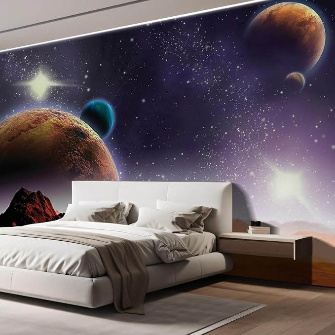 wall26 Wall Sticker/Wall Mural Peering into a Vibrantly Colored Space, Not Peel and Stick, Non-Woven Wallpaper Decorative for Bedroom, Living Room, Office - 120x120 inches