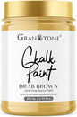 GRANOTONE Chalk Paint for Furniture, Matt-Finish Water-Based Acrylic Paint for Wood, Walls, Metal, Glass, Paper, Fabric Canvas, Maximum Coverage Chalk Paint for Kids & Adults, 500 Ml (DRAB BROWN)