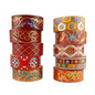 Washi Tape Set 10 Rolls, Chinoiserie Gold Foil Decorative Paper Sticker for Planner Scrapbook Journal DIY Arts Craft (Ancient Red)