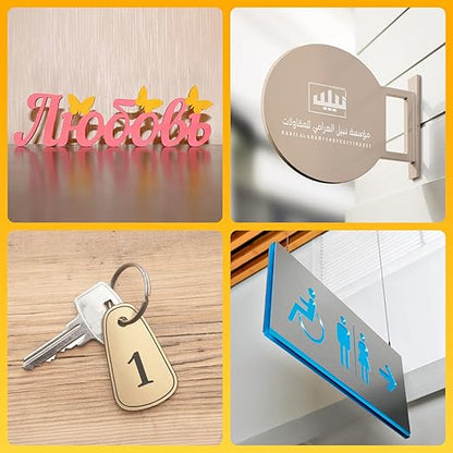 Laser Engraving Blank ABS Double Color Plastic Sheet, 11.8x6.49x0.05 inch Materials Double Color Plastic Sheet for Interior Signs, Badges, DIY Carving Pack of 12 (12 Color)