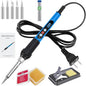 Soldering Iron Kit, 90W 110V Fast Heat up LCD Digital Soldering Gun kit with Ceramic Heater, 10 in 1 Adjustable Temperature Soldering Kit with Automatic Sleep Mode
