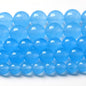 8MM Natural Stone Aquamarine Blue Chalcedony Beads Round Loose Beads for Jewelry Making Bracelet 90pcs 2 Strands 32"