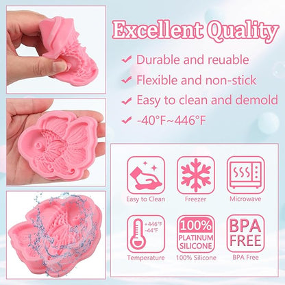 1 Pcs Vivid Ocean Theme Fish Fondant Mold, Cute Fish Candy Silicone Mold for Cake Decoration, Cupcake Toppers, Chocolate Candy Craft Dough, Chewing Gum, Resin Clay, Bath Bomb