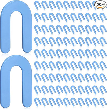 Yookeer 1000 Pieces Tile Leveling System Tile Spacers 1/16 Inch, Horseshoe Shim U Shape Plastic Vitrolite Leveling Clips for Various Types, Blue