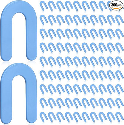 Yookeer 300 Pieces Tile Leveling System Tile Spacers 1/16 Inch, Horseshoe Shim U Shape Plastic Vitrolite Leveling Clips for Various Types, Blue