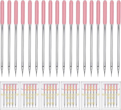 HONEYSEW 30 Pieces Sewing Machine Needles HAX1 130/705H Universal Regular Point Flat Shank Sewing Needle Compatible with Singer, Brother,Janome,Pfaff and Other Brand (Rose Gold Size 20-30PCS)