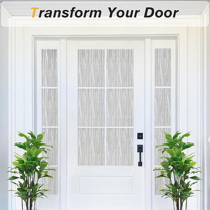 Haton Window Privacy Film, Frosted Glass Privacy Window Clings, Sun Blocking Frosting Opaque Coverings, Static Cling Removable Decorative Stickers for Home Door, Non-Adhesive 29.5" x 157.4"