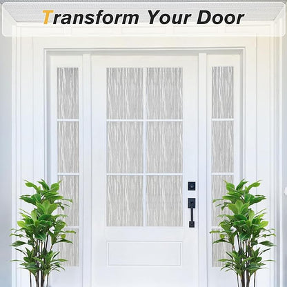 Haton Window Privacy Film, Frosted Glass Privacy Window Clings, Sun Blocking Frosting Opaque Coverings, Static Cling Removable Decorative Stickers for Home Door, Non-Adhesive 11.8" x 78.7"