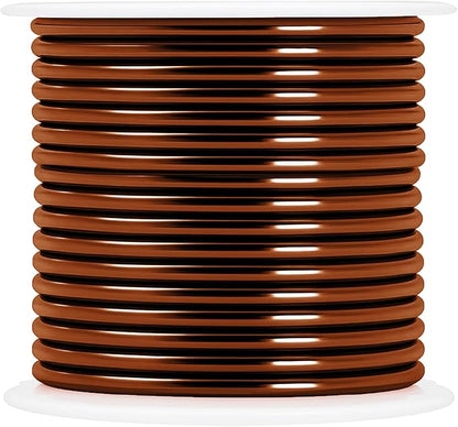 Mandala Crafts 14 Gauge Anodized Aluminum Craft Wire for Jewelry Making – 330 FT Colored Flexible Silver Copper Purple Gold Brown Red Wire - Bendable for Bonsai Armature Crafting Sculpting