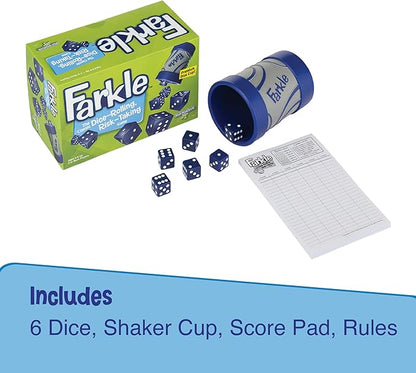 PlayMonster Farkle Dice Game — Exclusive Premium Dice Cup — Family Game Night — Easy to Shake and Slam — for Ages 8+
