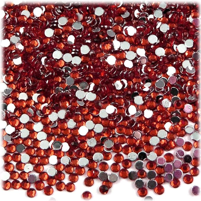 The Crafts Outlet 1,440pc Rhinestones Round 3mm (10ss) Flatback Ruby Red