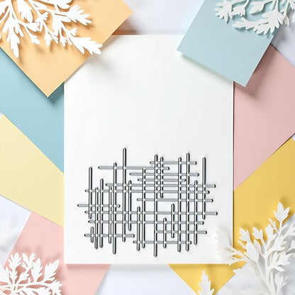 1Pc Silver Irregular Lines Metal Cutting Dies for Card Making, Paper Embossing Die-Cuts Sets, DIY Scrapbooking Photo Album Arts Crafts Templates, Stencils for Holiday Christmas Decoration，Scrapbooking