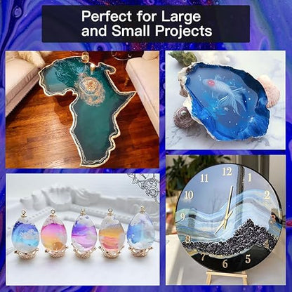 70OZ Epoxy Resin Kit, Clear Resin Epoxy Kit (35OZ×2), Self-Leveling Coating & Casting for Art Crafts, Jewelry Making, Molds, Art Resin, Not Yellowing & Bubble Free, 1:1 Easy Mix