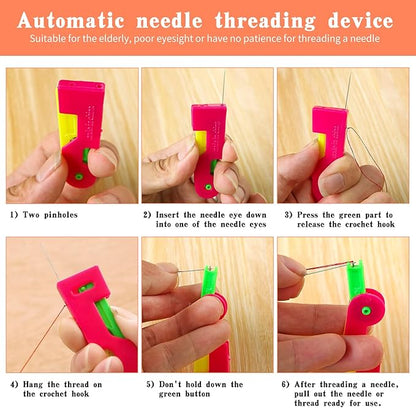 Fedmut Needle Threaders Set, 34 Pcs Needle Threader Tool for Hand Sewing, Craft, Embroidery & Machine Sewing