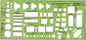 Pacific Arc, House Plan Fixtures Template, 1/4 in, Drawing aid Stencil for Professional or School Work, Size 4.5 x 9.625 in.