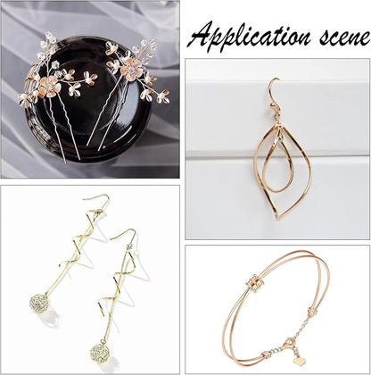 BENECREAT 22Gague 16.4 Feet Real 14K Gold Plated Square Brass Wire, Light Gold Soft Jewelry Wire for Necklace and Bracelet Making