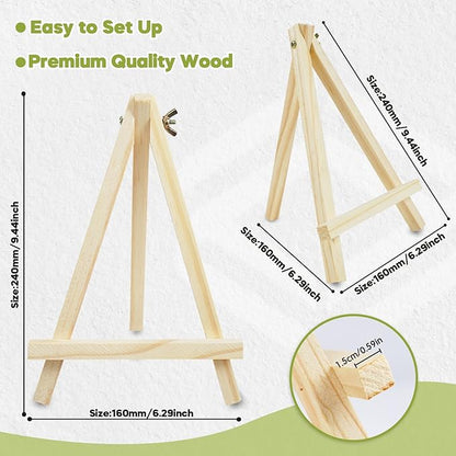 36 Pack 9 Inch Wood Easels, Easel Stand for Painting Canvases, Art, and Crafts,Tripod,Painting Party Easel,Kids Student Tabletop Easels for Painting,Portable A-Frame Tripod Tabletop Easel Set