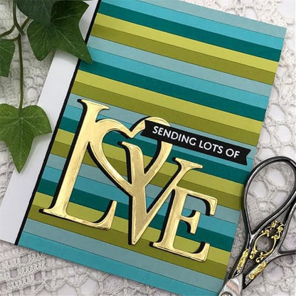 Mvchifay Cutting Dies for Card Making Metal Die-Cuts Scrapbooking Tool Hollow Frame DIY Craft Punch Template Embossing for Paper Album Decor (Word A-Love 8.2x6.6cm)