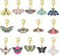 BEEFLYING 16Pcs Butterfly Stitch Marker Charms for Crocheting and Knitting, Removable Alloy Enemal Crochet Knit Stitch Marker Pendant with Lobster Clasp for Sewing Quilting Handmade Jewelry