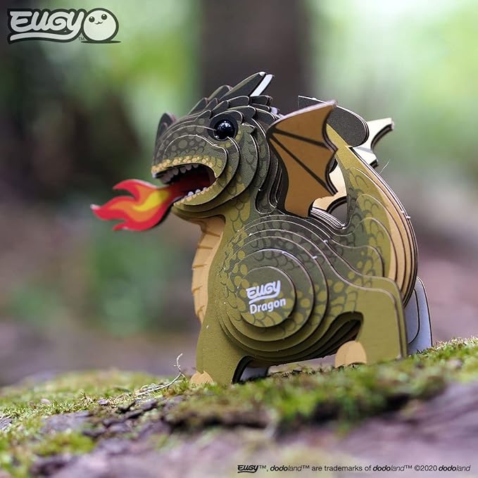 Eugy Dragon 3D Puzzle, 26 Piece Eco-Friendly Educational Toy Puzzles for Boys, Girls & Kids Ages 6+