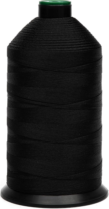 Extra Strong Bonded Nylon Thread #138 Tex135 – 16 OZ, 3000yds, Versatile Stitching Solution for Leather, Upholstery, Canvas Repair and More (Black)