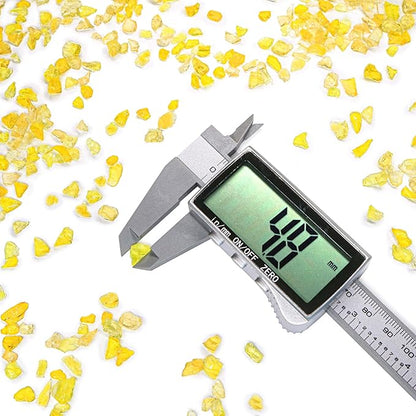 Crushed Glass for Resin Art - 3-6mm Yellow, 1.5lb | Broken Glass Pieces for Crafts, Vase Filler & Fire Pit Media | Decorative Stones