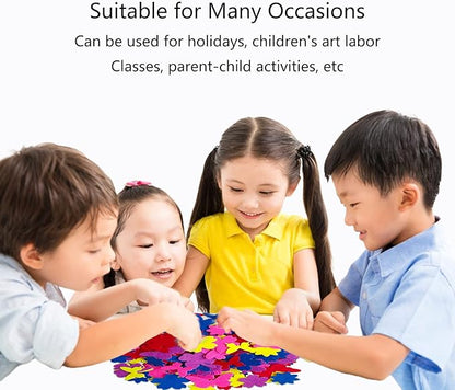 Felt Stickers, Self Adhesive Flower Butterfly Clover Assorted Shapes, Greeting Cards Decorative Stickers with Assorted Colors and Sizes Packing for Kid's Arts Craft Supplies