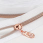 The Yards 10 Yards Bulk White Nylon Coil Zipper with Rose Gold Teeth - Replacement Sewing Zipper with 10PCS Sliders for DIY Craft Bags