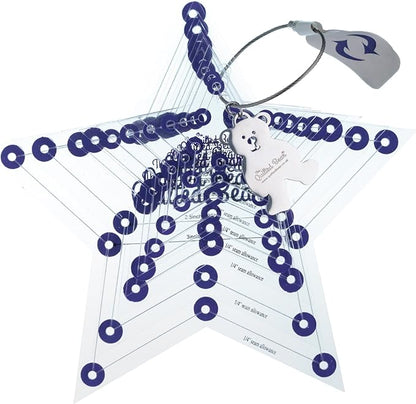 The Quilted Bear Star Quilting Templates – 8 Clear Non-Slip Acrylic Quilt Templates for Precise Fabric Cutting & Stress-Free Machine Quilting - Ideal for Quilt & Sewing Supplies (¾–3")