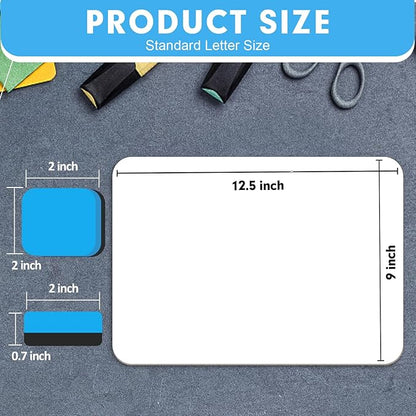 Dry Erase LapBoards, PANDRI 36 Pack Double Sided 12.5 x 9 Inch Whiteboards with 36 Erasers, Dry Erase Boards for Office Students Classroom Teacher Supplies