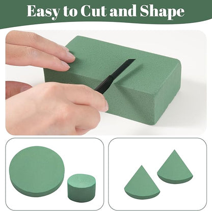 30 Pack Floral Foam Blocks for Fresh and Artificial Flowers – Green Wet Foam for Flower Arrangements, Florist Foam for Centerpieces, Bouquets, Crafts, DIY Cutting
