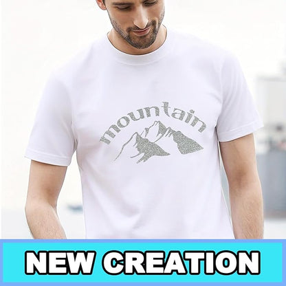 Silver Glitter Heat Transfer Vinyl 12Inch*6FT Glitter Iron on Vinyl for T Shirts Easy to Cut and Weed Compatible with All Cutter Machines HTV Vinyl Iron on for Cricut (Silver12Inches*6Ft)